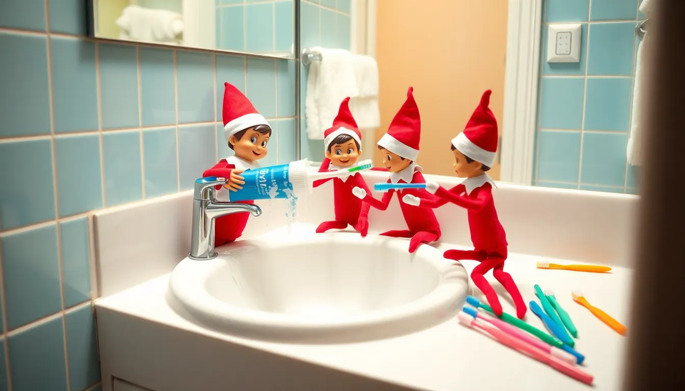 25 Hilarious Elf on the Shelf Bathroom Ideas Kids Will Love This Christmas 4 25 Hilarious Elf on the Shelf Bathroom Ideas Kids Will Love This Christmas 3