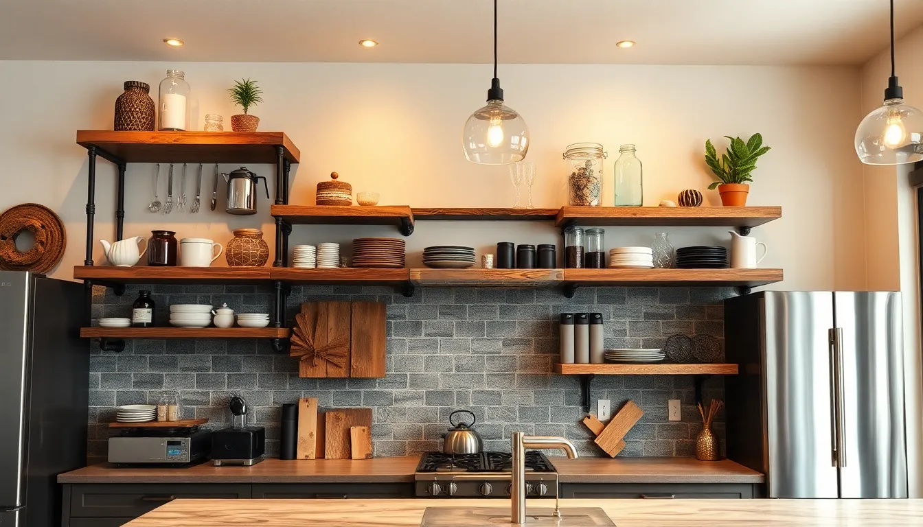 25 Floating Shelves Kitchen Ideas That'll Transform Your Space (+ Easy Install Tips) 4 25 Floating Shelves Kitchen Ideas That'll Transform Your Space (+ Easy Install Tips) 3