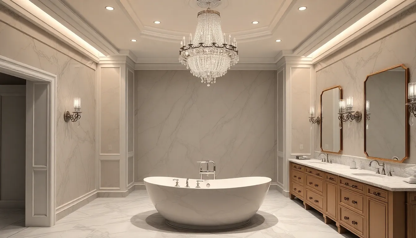 27 Stunning Bathroom Chandelier Ideas to Transform Your Space Into a Luxury Spa 5