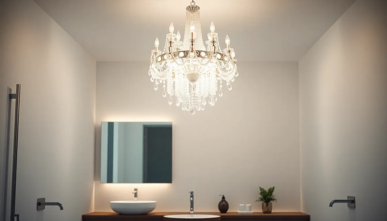 27 Stunning Bathroom Chandelier Ideas to Transform Your Space Into a Luxury Spa 7