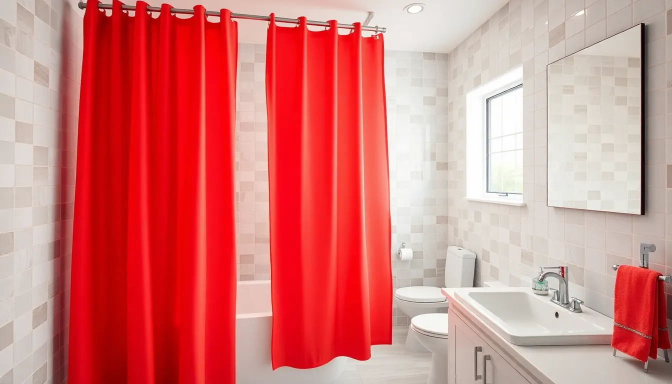 25 Stunning Bathroom Curtain Ideas to Transform Your Space on Any Budget 8 25 Stunning Bathroom Curtain Ideas to Transform Your Space on Any Budget 7
