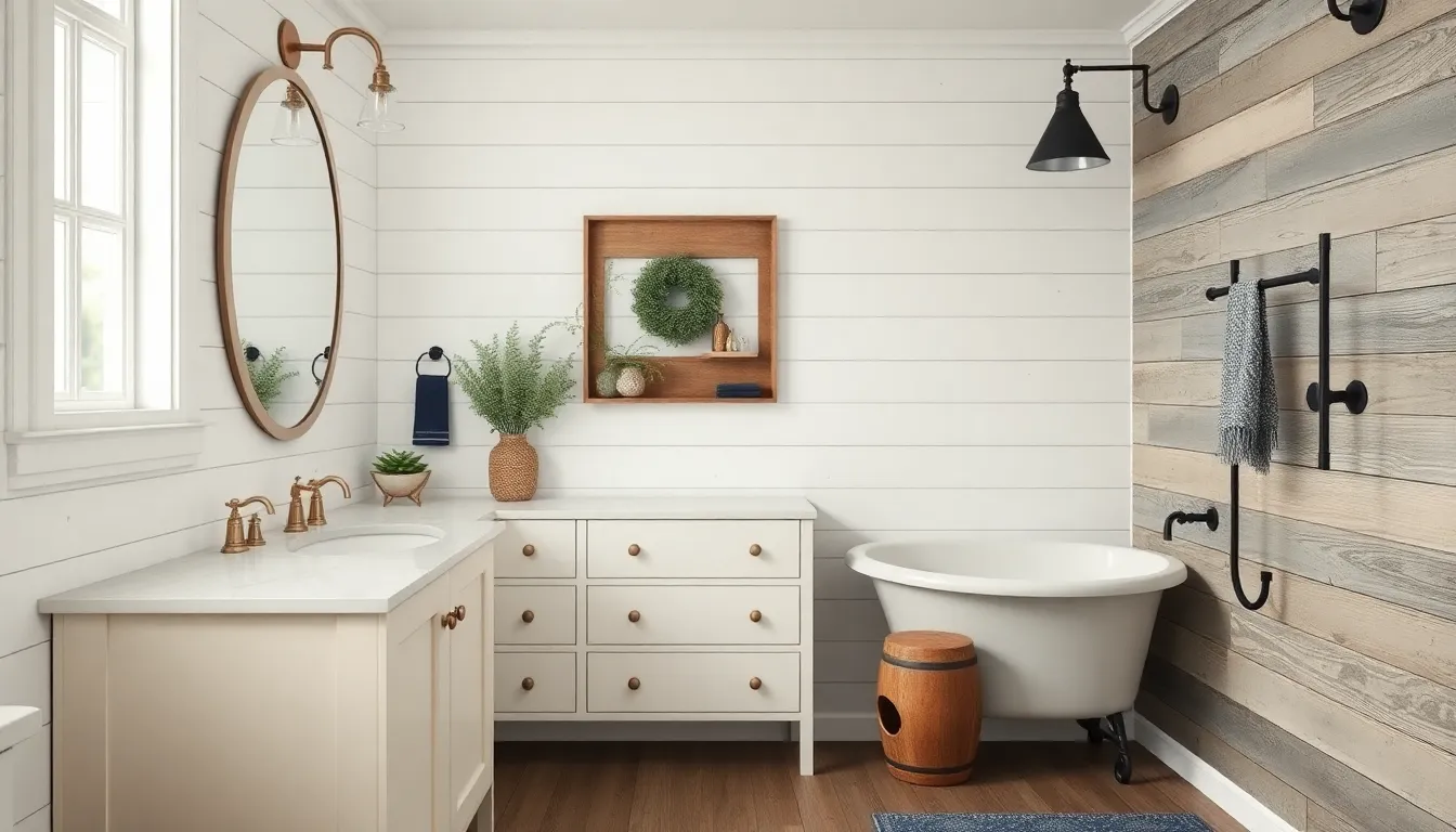 25 Farmhouse Bathroom Ideas That'll Transform Your Space on Any Budget 8 25 Farmhouse Bathroom Ideas That'll Transform Your Space on Any Budget 7