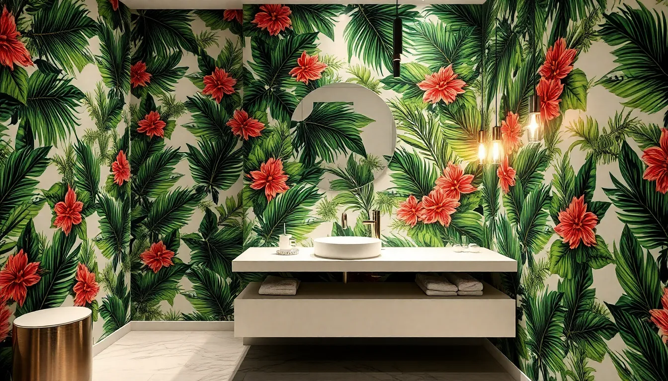 25 Stunning Modern Bathroom Wallpaper Ideas That Will Transform Your Space in 2025 7