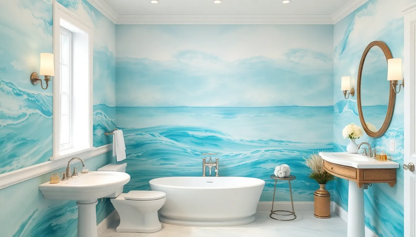 25 Stunning Bathroom Mural Ideas to Transform Your Space Into a Spa-Like Retreat 10 25 Stunning Bathroom Mural Ideas to Transform Your Space Into a Spa-Like Retreat 9