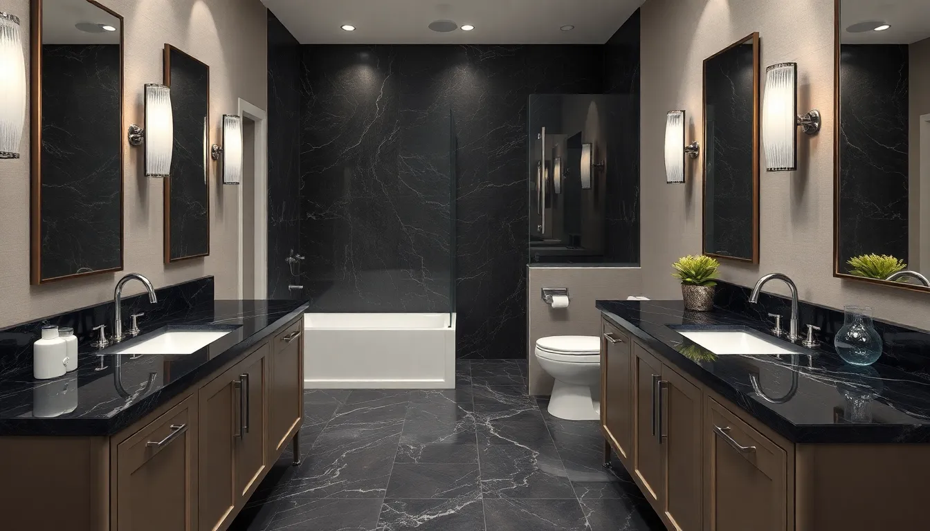 27 Dark Bathroom Ideas That'll Transform Your Space Into a Luxury Spa 10 27 Dark Bathroom Ideas That'll Transform Your Space Into a Luxury Spa 9