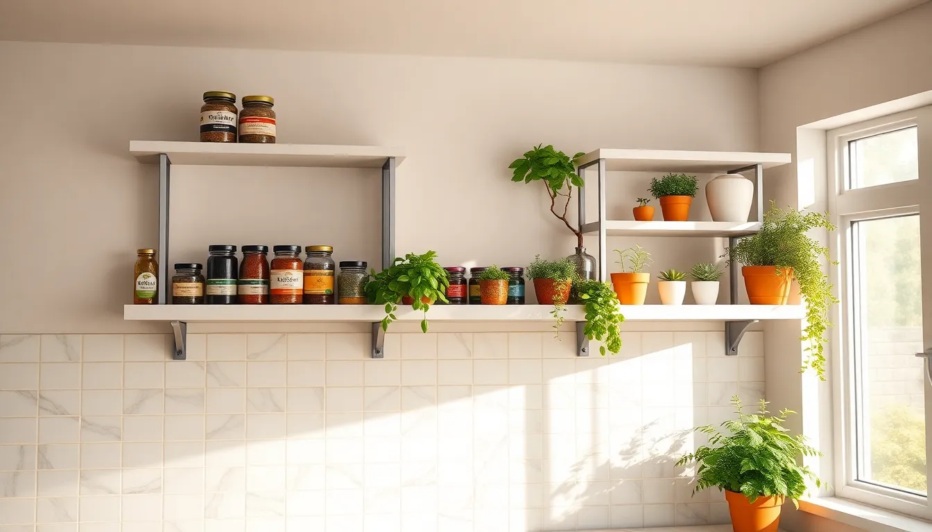 25 Floating Shelves Kitchen Ideas That'll Transform Your Space (+ Easy Install Tips) 10 25 Floating Shelves Kitchen Ideas That'll Transform Your Space (+ Easy Install Tips) 9