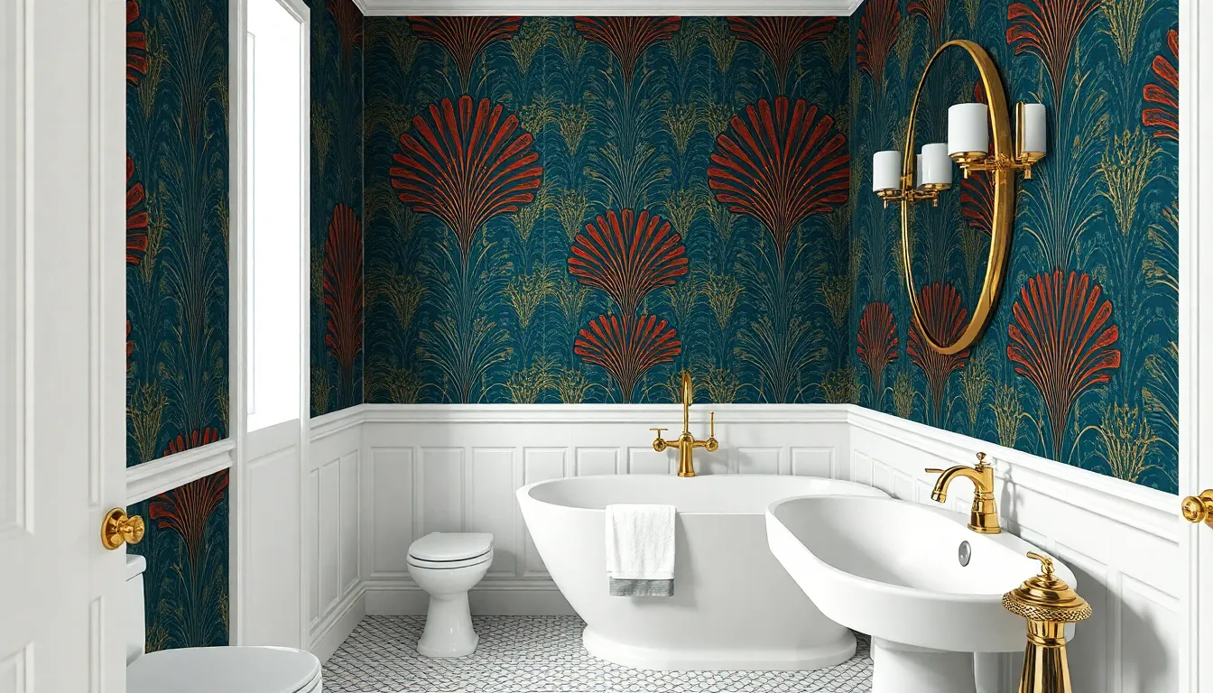 25 Stunning Modern Bathroom Wallpaper Ideas That Will Transform Your Space in 2025 9