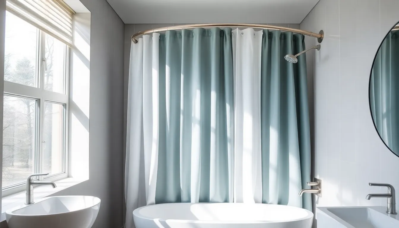 25 Stunning Bathroom Curtain Ideas to Transform Your Space on Any Budget 12 25 Stunning Bathroom Curtain Ideas to Transform Your Space on Any Budget 11
