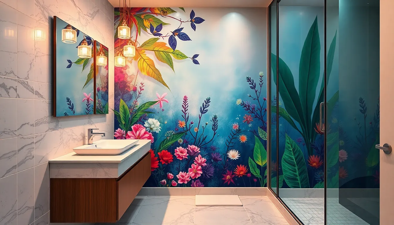25 Stunning Bathroom Mural Ideas to Transform Your Space Into a Spa-Like Retreat 12 25 Stunning Bathroom Mural Ideas to Transform Your Space Into a Spa-Like Retreat 11