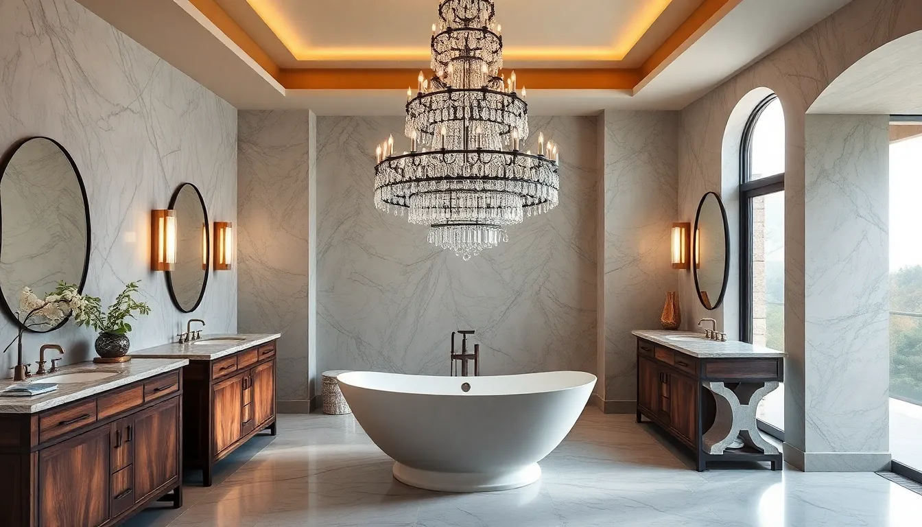 27 Stunning Bathroom Chandelier Ideas to Transform Your Space Into a Luxury Spa 13