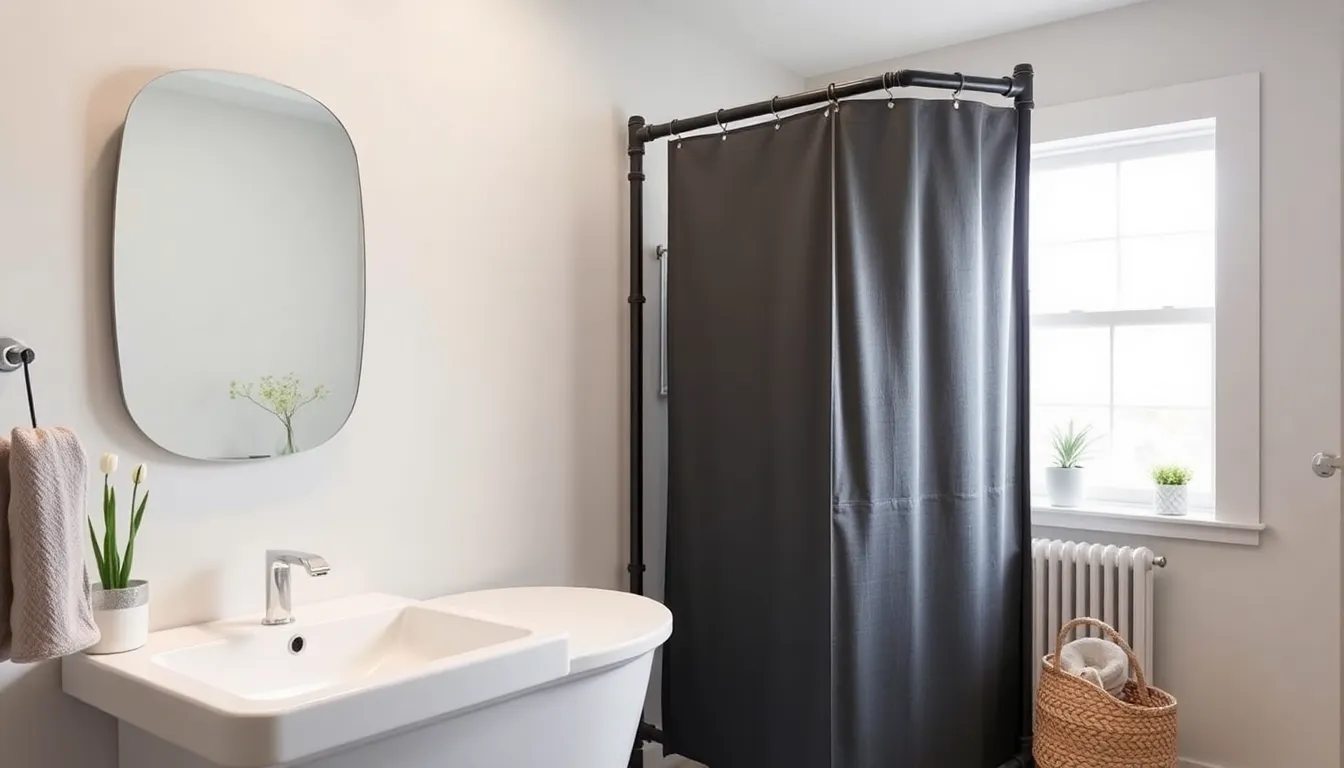 25 Bathroom Partition Ideas to Transform Your Space (Glass, Wood & More) 14 25 Bathroom Partition Ideas to Transform Your Space (Glass, Wood & More) 13
