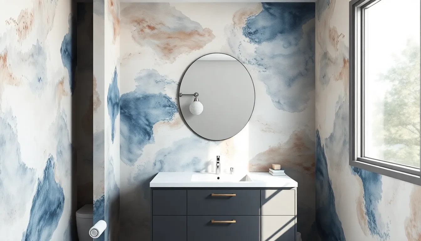 25 Stunning Modern Bathroom Wallpaper Ideas That Will Transform Your Space in 2025 15