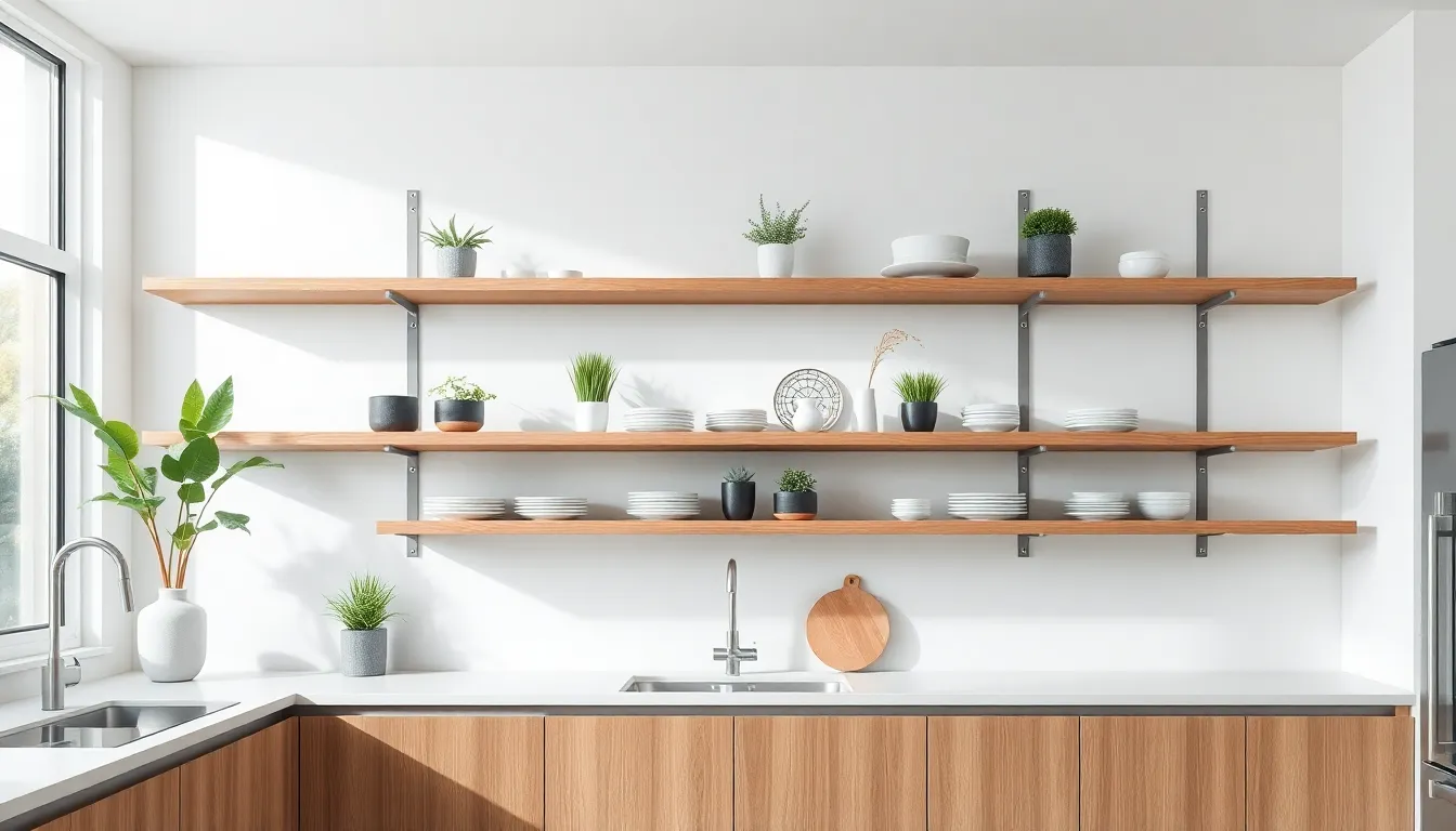 25 Floating Shelves Kitchen Ideas That'll Transform Your Space (+ Easy Install Tips) 18 25 Floating Shelves Kitchen Ideas That'll Transform Your Space (+ Easy Install Tips) 17