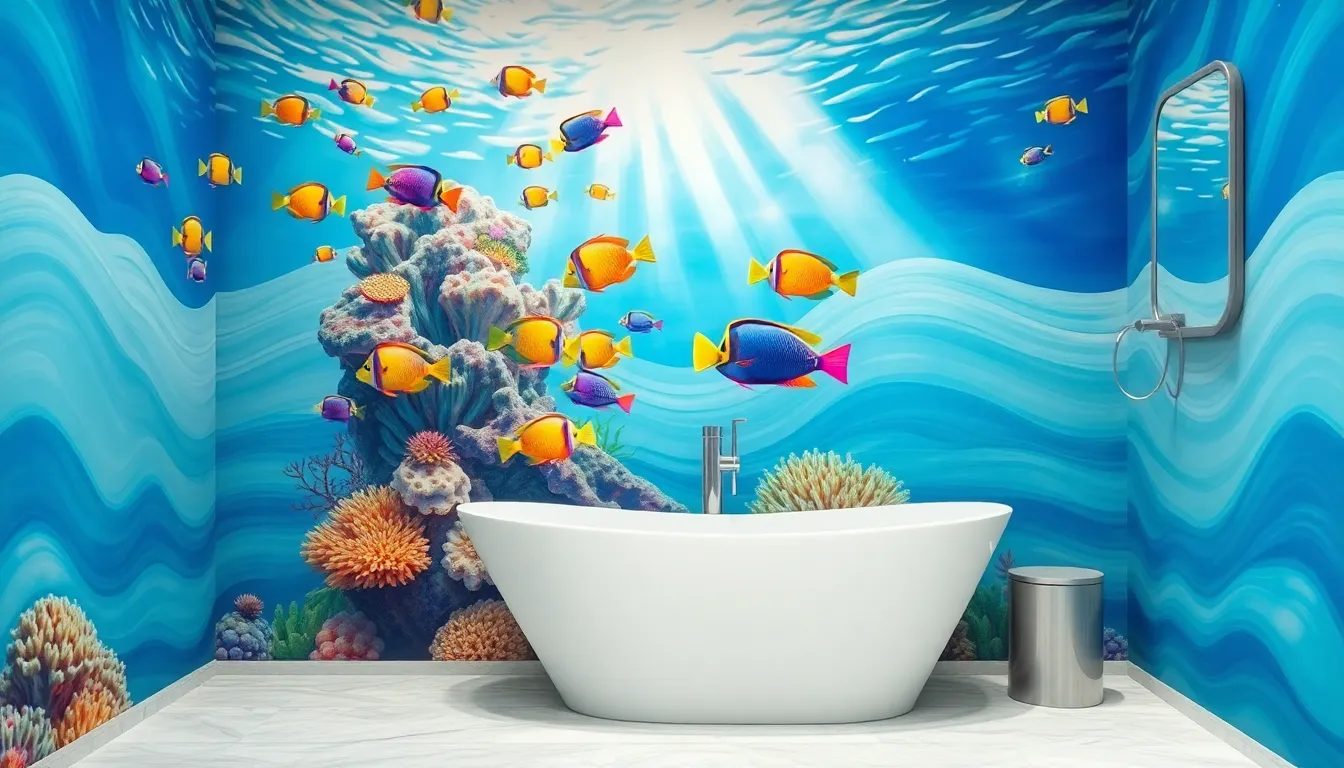 25 Stunning Bathroom Mural Ideas to Transform Your Space Into a Spa-Like Retreat 2 25 Stunning Bathroom Mural Ideas to Transform Your Space Into a Spa-Like Retreat 1