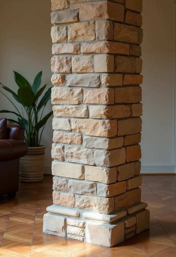 10 Basement Column Ideas for Decorative Functional Styling - 8. Opt for a Decorative Cover