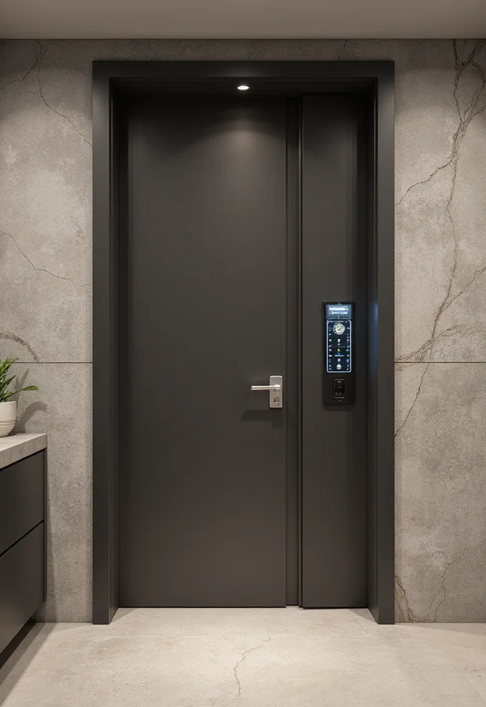 10 Basement Door Ideas Interior for Clean Practical Access 10. Smart Technology Doors