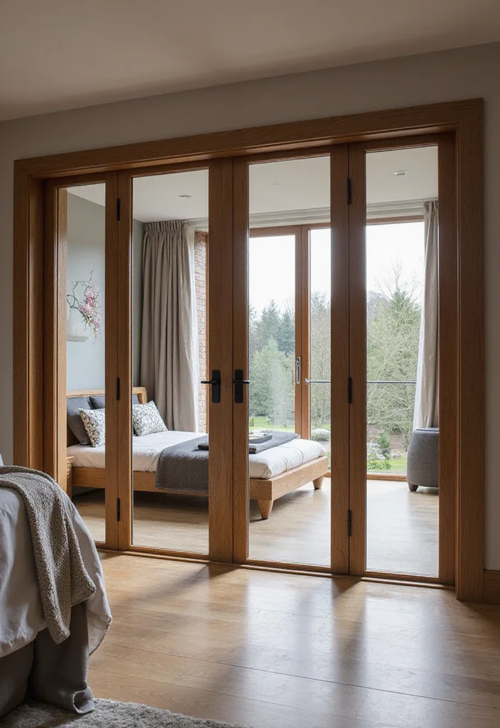 10 Basement Door Ideas Interior for Clean Practical Access 8. Bi Fold Doors for Versatility