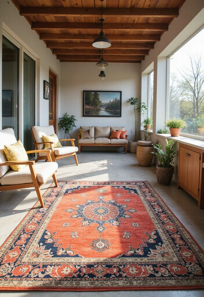 10 Basement Rug Ideas for Warm Comfortable Flooring 2. Durable Indoor Outdoor Rugs