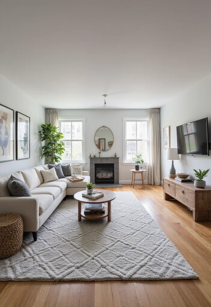 10 Basement Rug Ideas for Warm Comfortable Flooring 4. Geometric Pattern Rugs