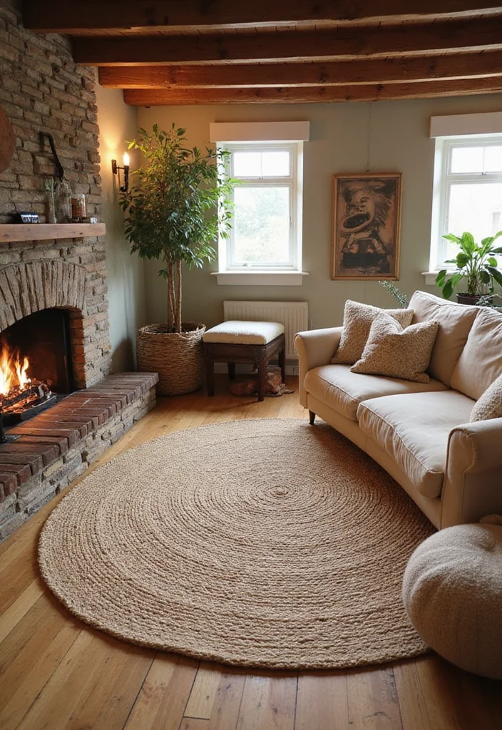 10 Basement Rug Ideas for Warm Comfortable Flooring 8. Natural Fiber Rugs