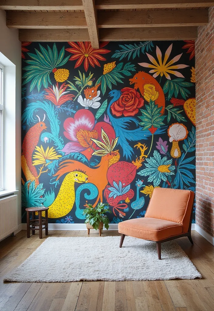10 Bloxburg Wall Decor Ideas for Cute Creative Builds - 4. Colorful Mural Magic