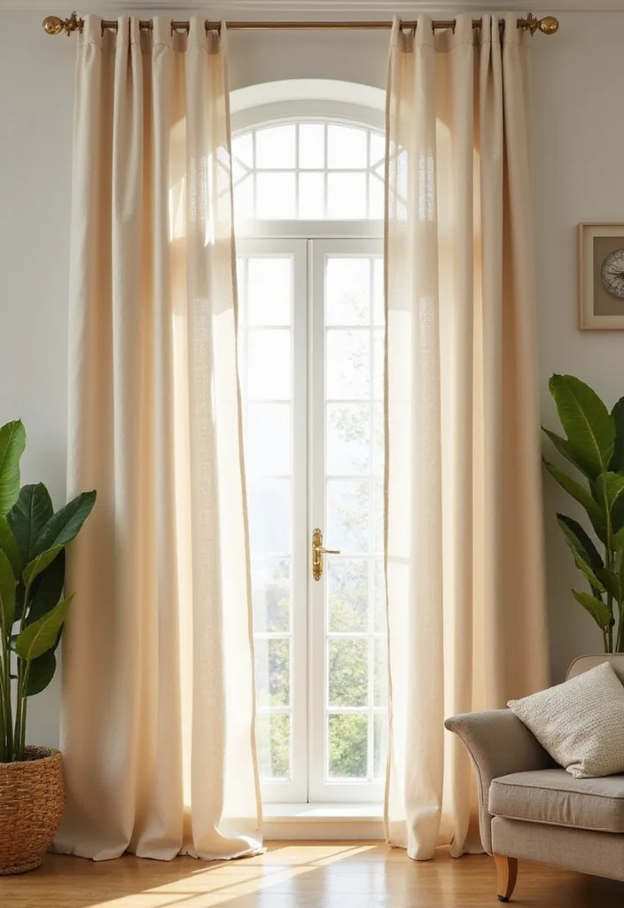 10 Four Panel Curtain Ideas for Wide Balanced Coverage 1. Organic Cotton Bliss