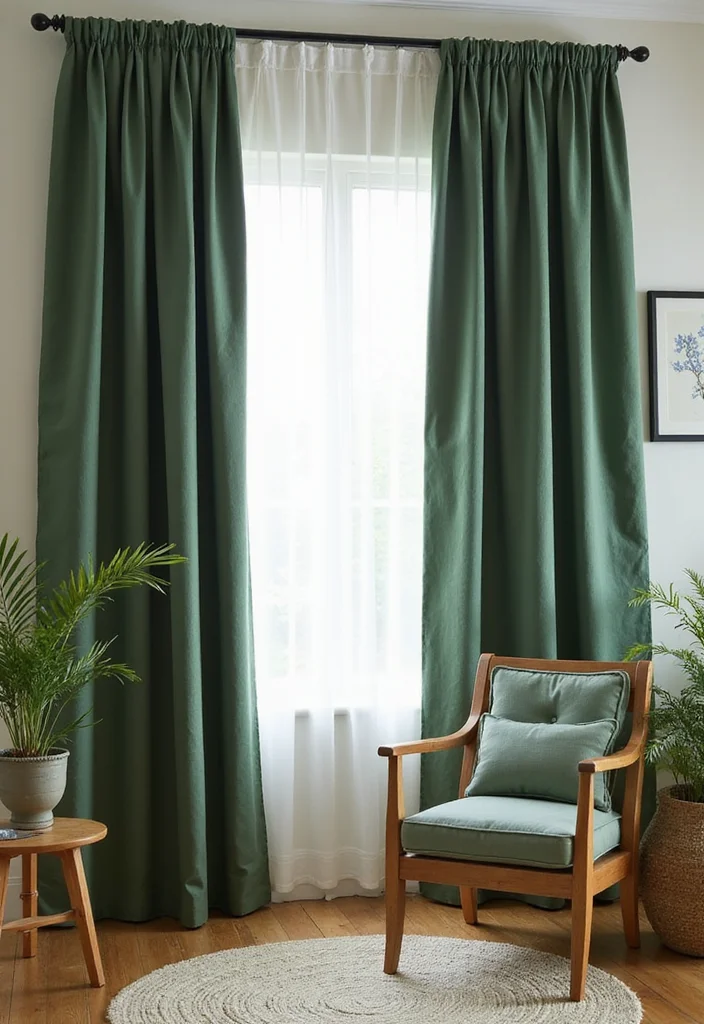 10 Four Panel Curtain Ideas for Wide Balanced Coverage 2. Linen Layered Elegance