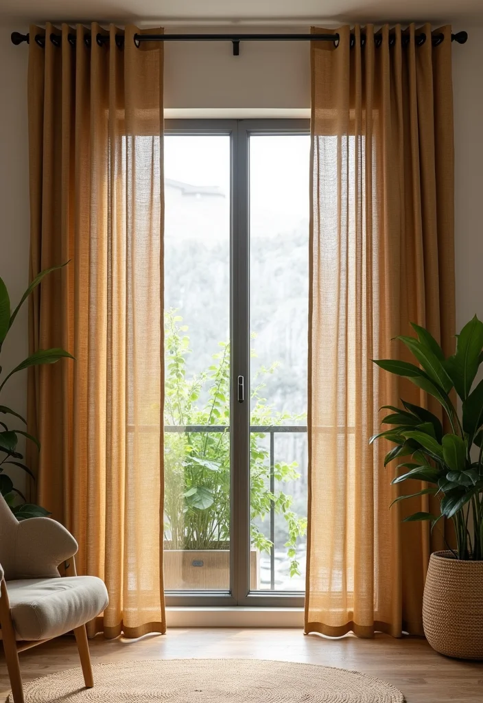 10 Four Panel Curtain Ideas for Wide Balanced Coverage 3. Bold Bamboo Panels