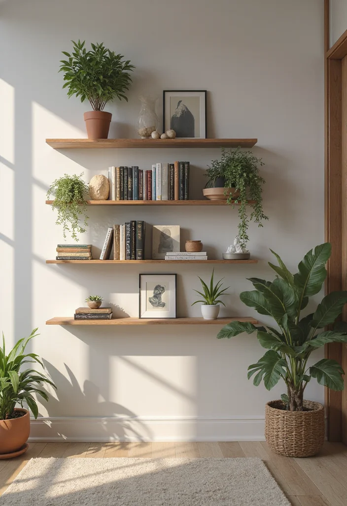 10 Indented Wall Decor Ideas for Unique Built-In Displays 1 10 Indented Wall Decor Ideas for Unique Built In Displays 1. Floating Shelves with a Twist