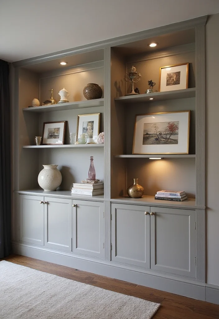 10 Indented Wall Decor Ideas for Unique Built-In Displays 23 10 Indented Wall Decor Ideas for Unique Built In Displays 3. Artful Displays with Framed Panels