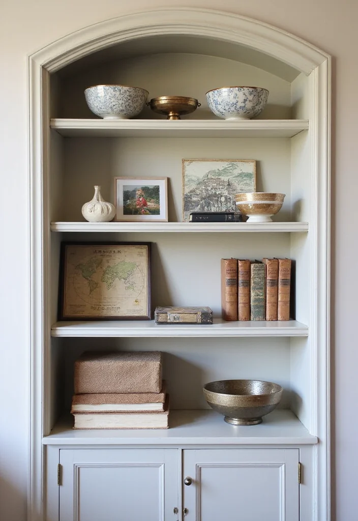 10 Indented Wall Decor Ideas for Unique Built-In Displays 34 10 Indented Wall Decor Ideas for Unique Built In Displays 4. Themed Collections Curate with Care