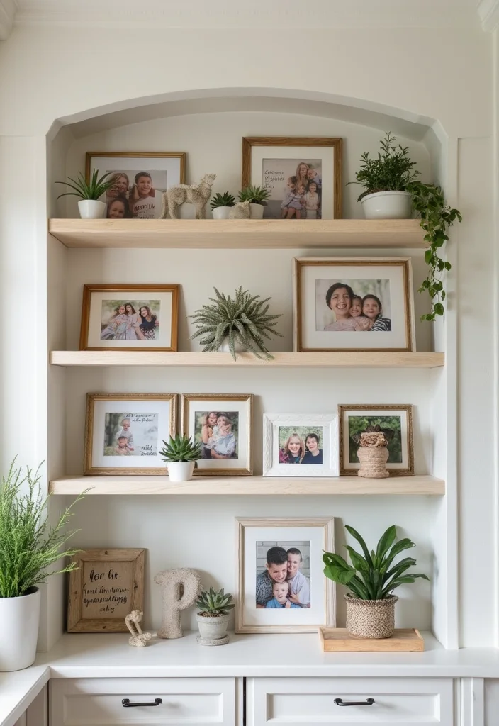 10 Indented Wall Decor Ideas for Unique Built-In Displays 78 10 Indented Wall Decor Ideas for Unique Built In Displays 8. Personal Touch Family Photos