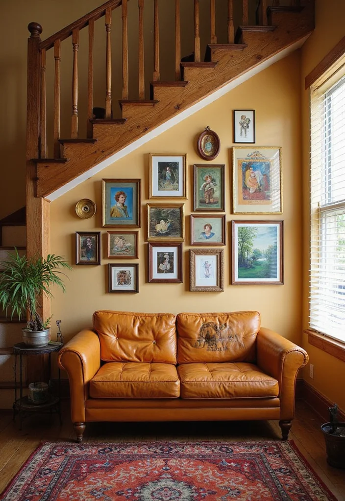 10 Under Stairs Wall Decor Ideas for Clever Small Spots 12 10 Under Stairs Wall Decor Ideas for Clever Small Spots 2. Art Gallery Wall for a Personal Touch