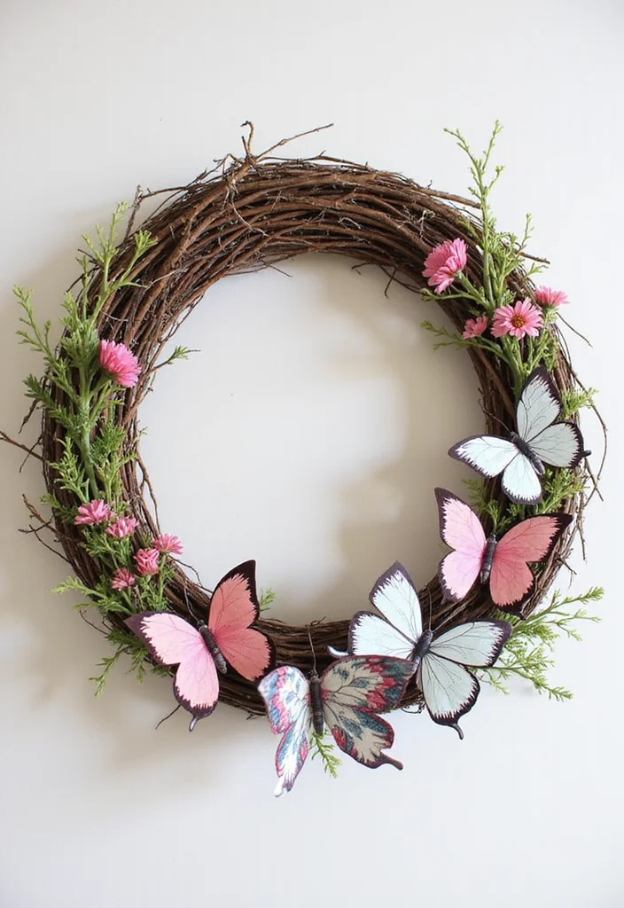 10 Wall Butterfly Decor Ideas for Soft Whimsical Accents 78 10 Wall Butterfly Decor Ideas for Soft Whimsical Accents 8. Whimsical Butterfly Wreaths