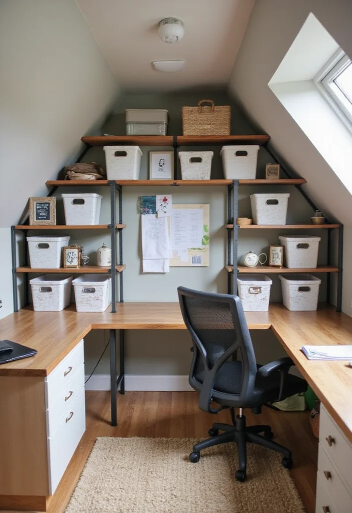 12 Attic Office Ideas for Bright Efficient Use of Space 10. Smart Storage Solutions