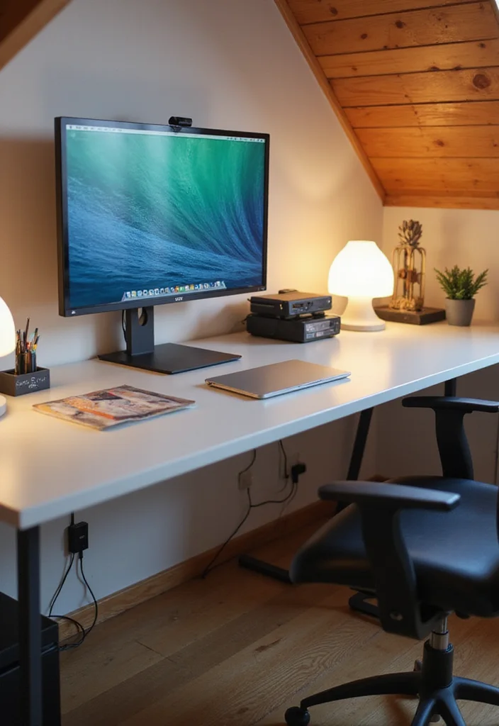 12 Attic Office Ideas for Bright Efficient Use of Space 11. Incorporating Technology