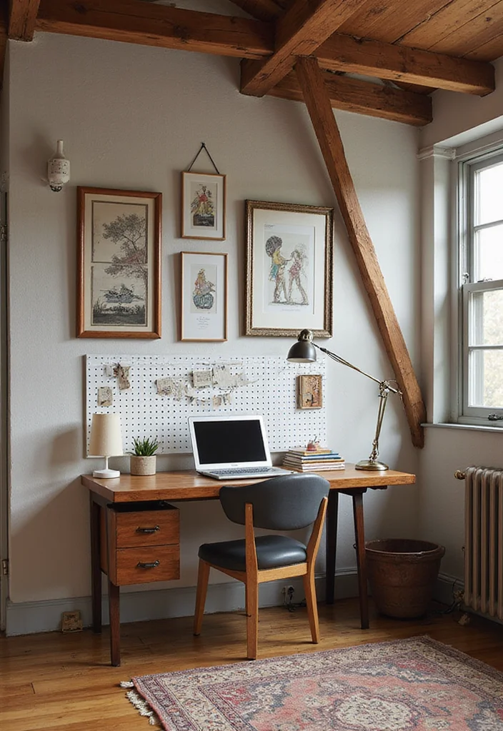 12 Attic Office Ideas for Bright Efficient Use of Space 9. Artistic Wall Displays