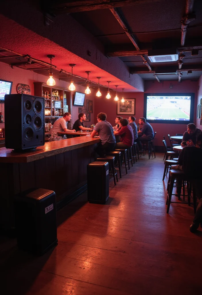 12 Basement Sports Bar Ideas for Fun Game Day Vibes 10. Portable Speakers