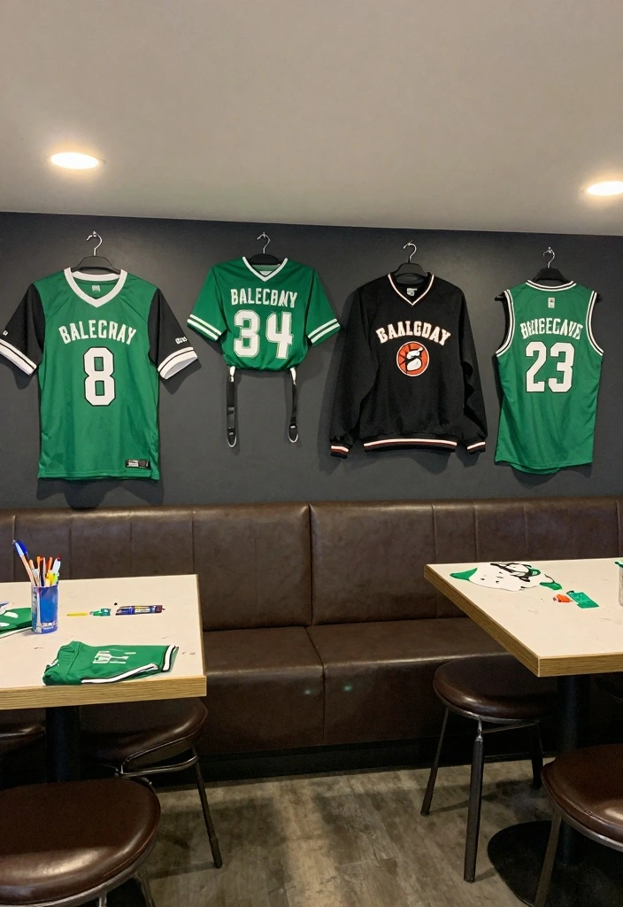 12 Basement Sports Bar Ideas for Fun Game Day Vibes 11. Customizable Game Day Apparel