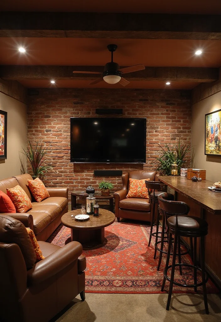 12 Basement Sports Bar Ideas for Fun Game Day Vibes 3. Comfortable Seating Arrangements