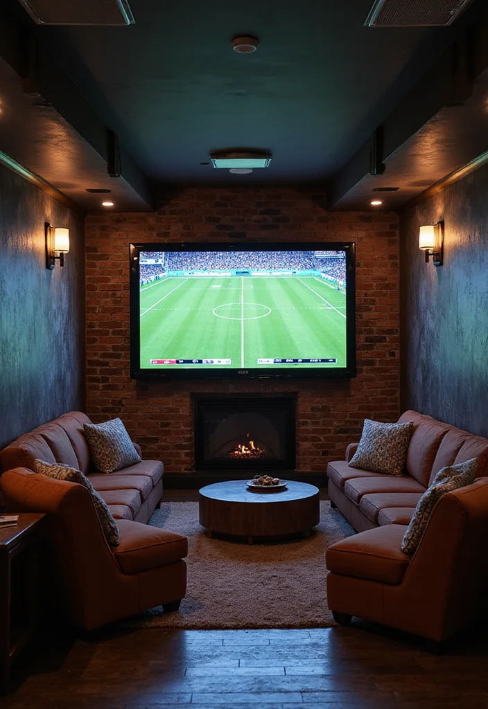 12 Basement Sports Bar Ideas for Fun Game Day Vibes 6. Wall Mounted TV