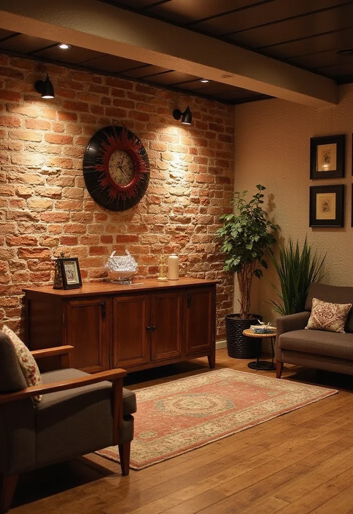 12 Basement Wall Paneling Ideas for Texture and Warmth - 11. Faux Brick Paneling