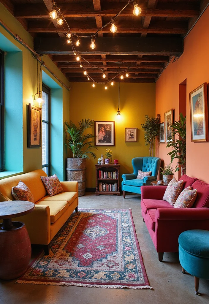 12 Basement Wall Paneling Ideas for Texture and Warmth - 12. Colorful Painted Walls