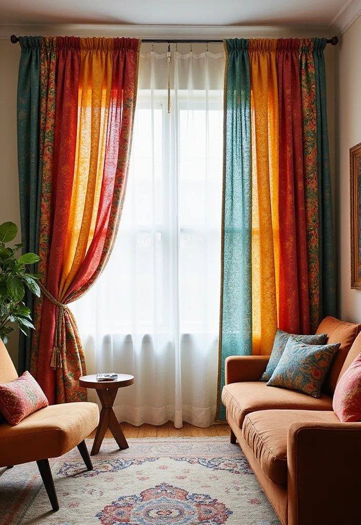 12 Canopy Curtain Ideas for Romantic Layered Comfort 111 12 Canopy Curtain Ideas for Romantic Layered Comfort - 11. Colorful Layering Techniques
