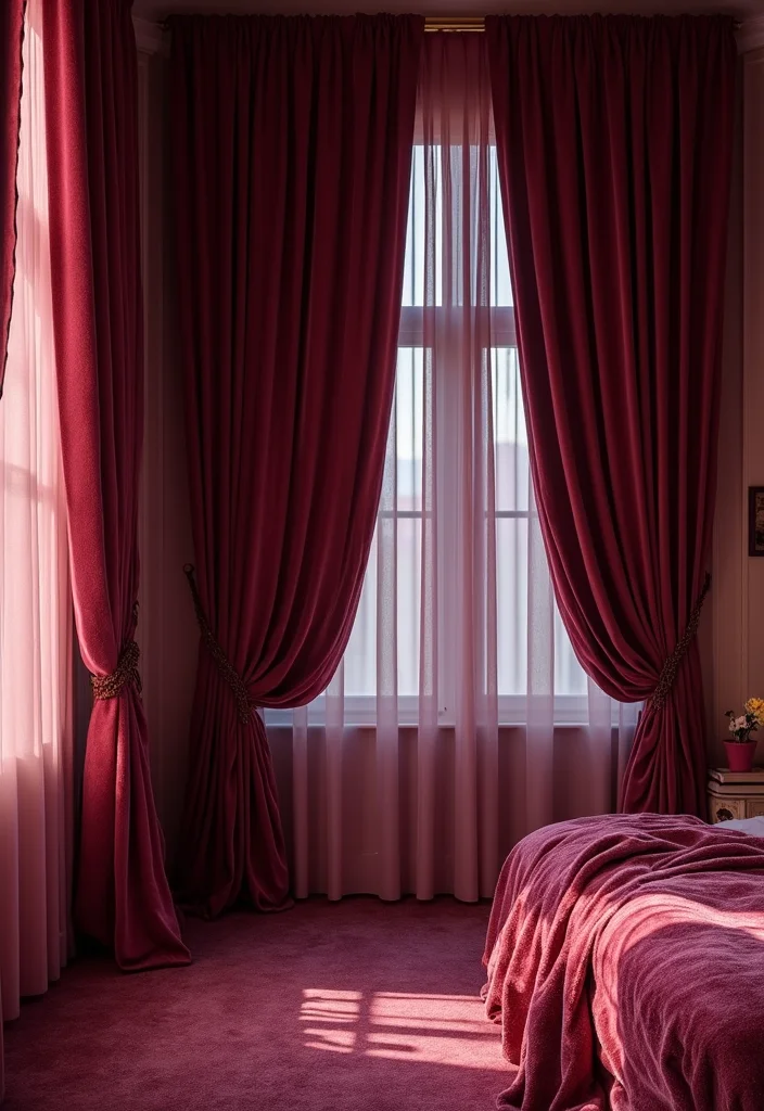 12 Canopy Curtain Ideas for Romantic Layered Comfort 23 12 Canopy Curtain Ideas for Romantic Layered Comfort - 3. Luxe Velvet Drapes