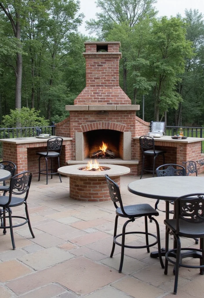12 Corner Outdoor Fireplace Ideas for Cozy Backyard Layouts 12. Multi Functional Fireplaces