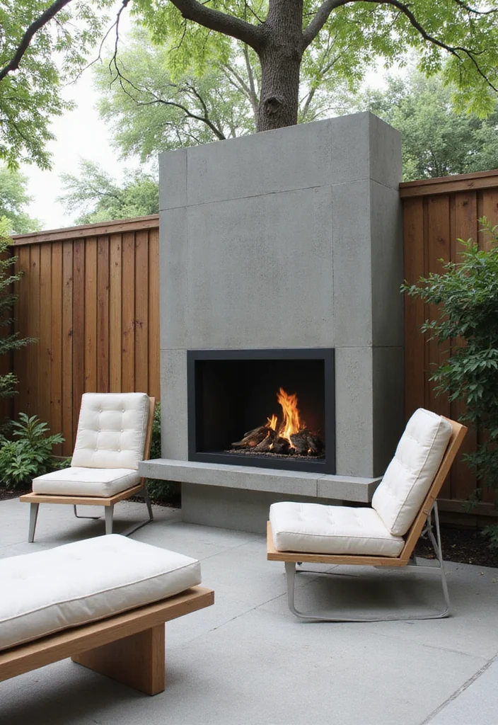 12 Corner Outdoor Fireplace Ideas for Cozy Backyard Layouts 2. Modern Minimalist