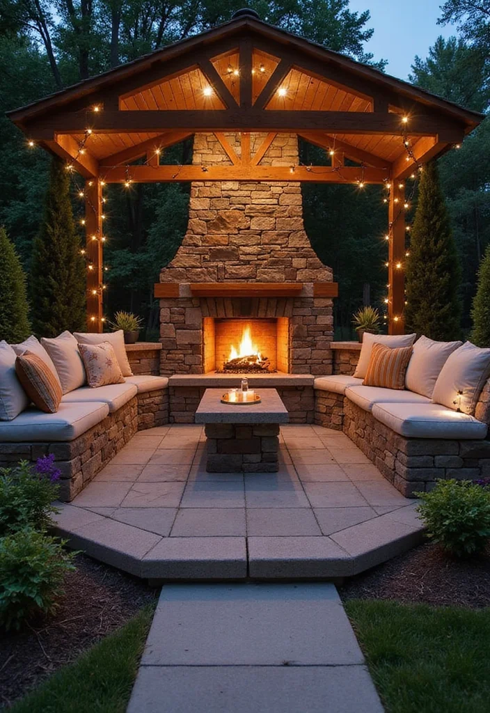 12 Corner Outdoor Fireplace Ideas for Cozy Backyard Layouts 3. Cozy Corner Nook