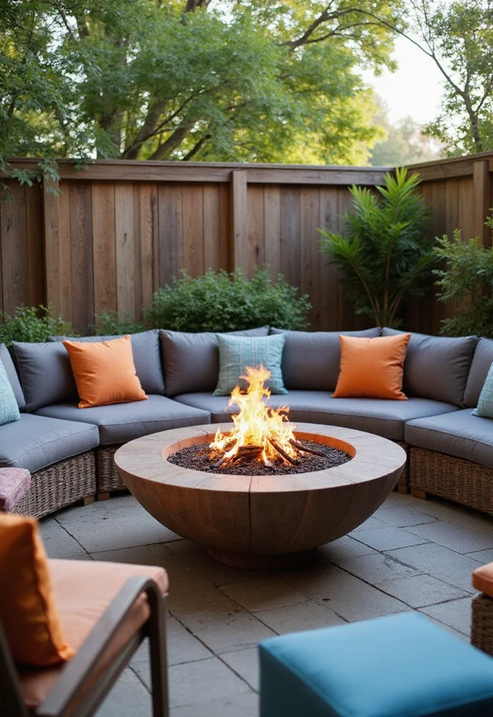 12 Corner Outdoor Fireplace Ideas for Cozy Backyard Layouts 4. Fire Bowl Delight