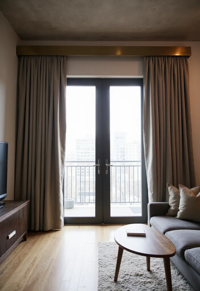 12 Curtain Cornice Ideas for Clean Architectural Finish 23 12 Curtain Cornice Ideas for Clean Architectural Finish 3. Sleek Metal Cornice